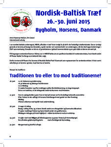 Nordisk-Baltisk Træf[removed]juni 2015 Bygholm, Horsens, Danmark Anne Haastrup Nielsen, Ami Jessen Internationalt udvalg