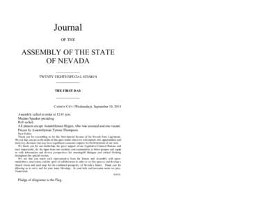 Journal OF THE ASSEMBLY OF THE STATE OF NEVADA ______________