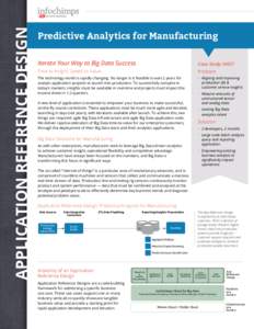 APPLICATION REFERENCE DESIGN  Predictive Analytics for Manufacturing Iterate Your Way to Big Data Success  Case Study: HGST