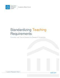 Academic Affairs Forum  Standardizing Teaching Requirements Promotion and Tenure Dossiers for Research Universities