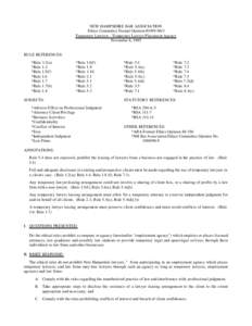 NEW HAMPSHIRE BAR ASSOCIATION Ethics Committee Formal Opinion #[removed]Temporary Lawyers - Temporary Lawyer Placement Agency November 8, 1995  RULE REFERENCES: