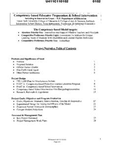 U411C110102[removed]Competency-based Educator Preparation & School Intervention Investing in Innovation Grant -- U.S. Department of Education