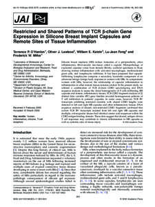 doi:[removed]jaut[removed], available online at http://www.idealibrary.com on  Journal of Autoimmunity[removed], 283–293 Restricted and Shared Patterns of TCR -chain Gene Expression in Silicone Breast Implant Capsule