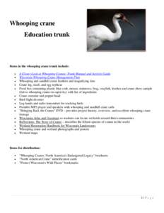 Whooping Crane Education Trunk