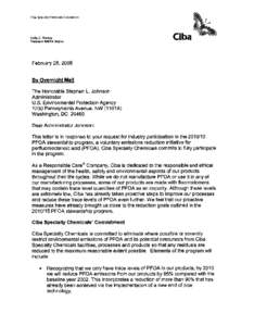[removed]PFOA Stewardship Program; Company Response Letter
