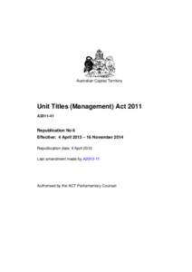 Unit Titles (Management) Act 2011