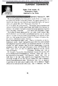 Essays of an Information Scientist, Vol:3, p.45-51, [removed]Current Contents, #8, p.5-11, February 21, 1977 CURRENT’