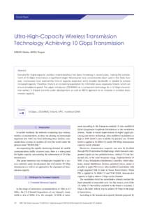 General Papers  Ultra-High-Capacity Wireless Transmission Technology Achieving 10 Gbps Transmission SASAKI Eisaku, MARU Tsuguo