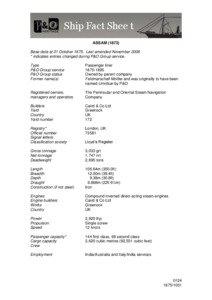 Ship Fact Shee t ASSAM[removed]Base data at 31 October[removed]Last amended November 2008