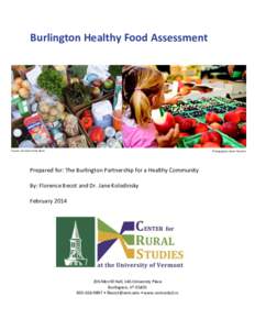 Burlington Healthy Food Assessment  Source: Vermont Food Bank Photography: Jason Houston