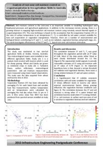 Analysis of root-zone soil moisture control on evapotranspiration in two agriculture fields in Australia Author: Venkata Radha Akuraju Email: [removed] Supervisors : Dongryeol Ryu, Biju George, Youn