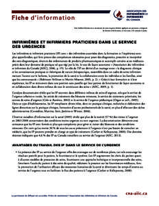 Pour faciliter la lecture de ce document, les mots de genre féminin appliqués aux personnes y désignent les femmes et les hommes, et vice-versa, si le contexte s’y prête. INFIRMIÈRES ET INFIRMIERS PRATICIENS DANS 