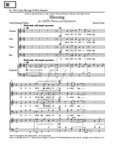 No. 7347 | Conte | Blessing | SATB & Keyboard for the St. Olaf Parish Choir, St. Olafs Catholic Church, Minneapolis, Minnesota, Lynn Trapp, Director Blessing for SATB Chorus and Keyboard