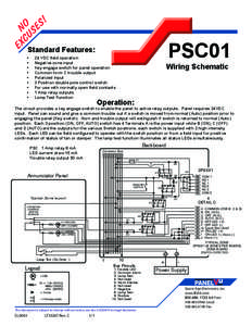 PSC01  Standard Features: •	 •	 •