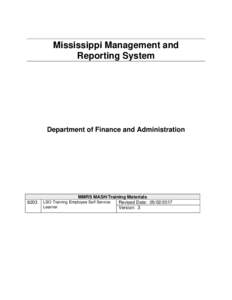 Mississippi Management and Reporting System Department of Finance and Administration  8203