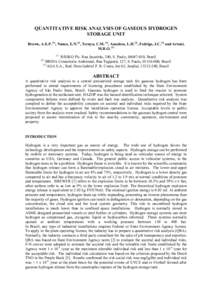 QUANTITATIVE RISK ANALYSIS OF GASEOUS HYDROGEN STORAGE UNIT Brown, A.E.P. (1), Nunes, E.N.(2), Teruya, C.M. (2), Anacleto, L.H.(2), Fedrigo, J.C.(3) and Artoni, M.R.O)