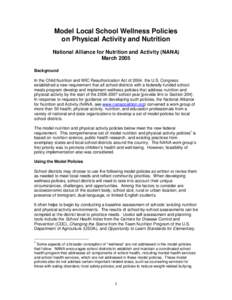 Medicine / School meal / Center for Nutrition Policy and Promotion / Nutrition / Prevention Institute / National School Lunch Act / American Dietetic Association / Health education / Child Nutrition Act / Health / Food and drink / United States Department of Agriculture