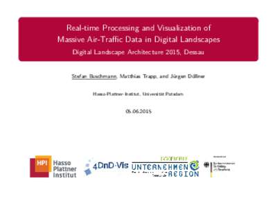 Real-time Processing and Visualization of  Massive Air-Traffic Data in Digital Landscapes - Digital Landscape Architecture 2015, Dessau