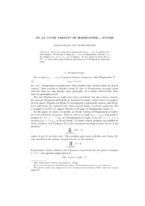 ON AN S-UNIT VARIANT OF DIOPHANTINE m-TUPLES ´ ´ SZALAY AND VOLKER ZIEGLER LASZL O