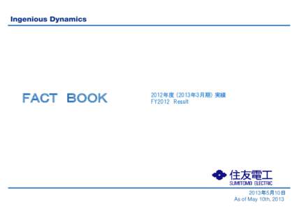 ＦＡＣＴ ＢＯＯＫ  2012年度 (2013年3月期) 実績 FY2012 Result  2013年5月10日