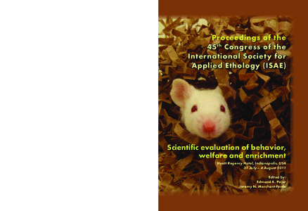 International Society for Applied Ethology / Jeremy Marchant Forde / Marchant / Wageningen Academic Publishers / Animal Behaviour / Animal welfare / Behavior / Ethology / Ethologists