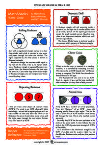 VINCULUM VOLUME 46 TERM[removed]MathSnacks Dramatic Drill