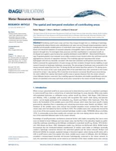 PUBLICATIONS Water Resources Research RESEARCH ARTICLE The spatial and temporal evolution of contributing areas