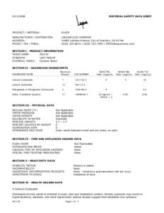 Text1 MATERIAL SAFETY DATA SHEET  PRODUCT / MATERIAL: