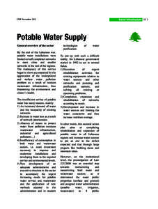 Social Infrastructure 111  CDR November 2013 Potable Water Supply General overview of the sector