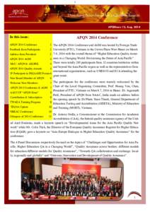1  APQNews 12, Aug[removed]In this issue: