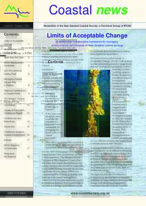 Coastal news Issue 30 • October 2005 Contents  Limits of Acceptable Change