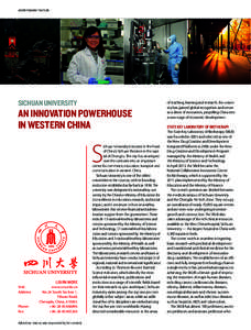 ADVERTISEMENT FEATURE  SICHUAN UNIVERSITY AN INNOVATION POWERHOUSE IN WESTERN CHINA