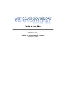 Proposed Template for Development of Action Plan for the West Coast Governors’ Agreement on Ocean Health