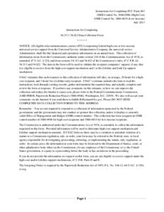 Instructions for Completing FCC Form 481 OMB Control No[removed]High-Cost) OMB Control No[removed]Low-Income) July 2013 Instructions for Completing[removed]Data Collection Form