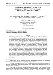 RECOGNISING DIFFERENCE IN SOIL TYPE TO GUIDE NUTRIENT INPUTS ON-FARM--A CASE STUDY FROM BUNDABERG