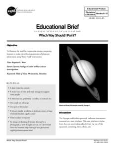 Educational Product  National Aeronautics and Space Administration  Educators