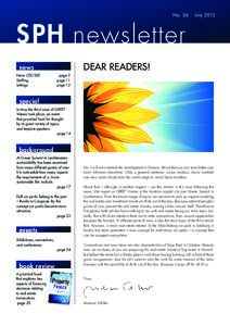 No. 36 | JulySPH newsletter dear readerS!  news