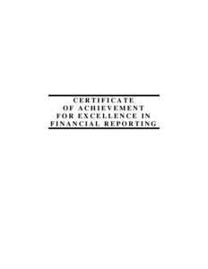 CERTIFICATE OF ACHIEVEMENT FOR EXCELLENCE IN FINANCIAL REPORTING  State of South Carolina