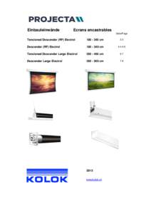 Einbauleinwände  Ecrans encastrables Seite/Page  Tensioned Descender (RF) Electrol