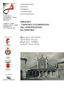 ordine degli architetti, pianificatori, paesaggisti e conservatori della provincia di piacenza Sala dei Teatini