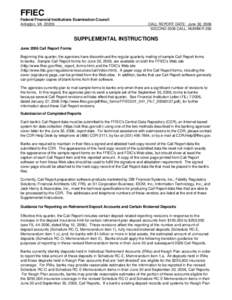 FFIEC Federal Financial Institutions Examination Council Arlington, VA[removed]CALL REPORT DATE: June 30, 2006 SECOND 2006 CALL, NUMBER 236