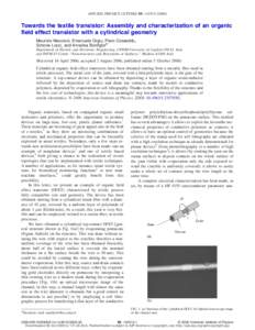 Electronics / Electromagnetism / Molecular electronics / Organic semiconductors / Electricity / Organic field-effect transistor / Pentacene / Transistor / Conductive polymer / Field-effect transistor / Threshold voltage