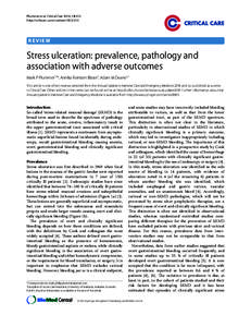 Plummer et al. Critical Care 2014, 18:213 http://ccforum.com/contentREVIEW  Stress ulceration: prevalence, pathology and