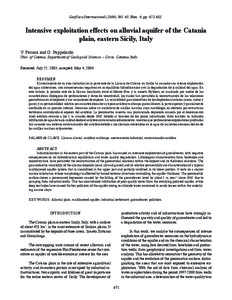 Geofísica Internacional (2004), Vol. 43, Num. 4, pp[removed]Intensive exploitation effects on alluvial aquifer of the Catania