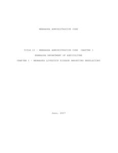 NEBRASKA ADMINISTRATIVE CODE  TITLE 23 – NEBRASKA ADMINISTRATIVE CODE CHAPTER 1