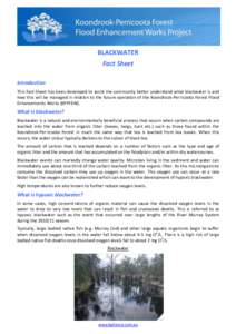 BLACKWATER Fact Sheet Introduction This Fact Sheet has been developed to assist the community better understand what blackwater is and how this will be managed in relation to the future operation of the Koondrook-Perrico