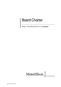 Board Charter Webjet Limited ABN[removed]Company) MinterEllison L