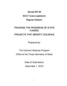 Microsoft Word - SB 99 Tracking The Progress of State Funded Projects that Benefit Colonias Report.docx