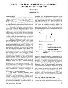 Direct-Use Temperature Requirements: A Few Rules of Thumb