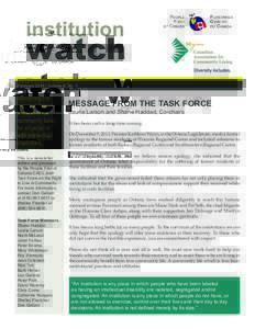 institution  watch February[removed]Volume 8, No. 1  Monitoring the